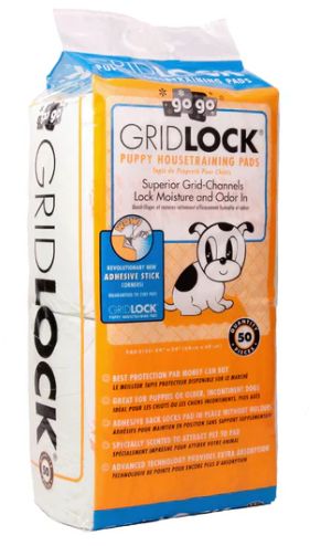 Gridlock Adhesive Back Puppy Housetraining Pads 50pk