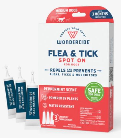 Wondercide Spot on Flea &amp; Tick  Peppermint Scent Medium Dogs 35-75 lbs