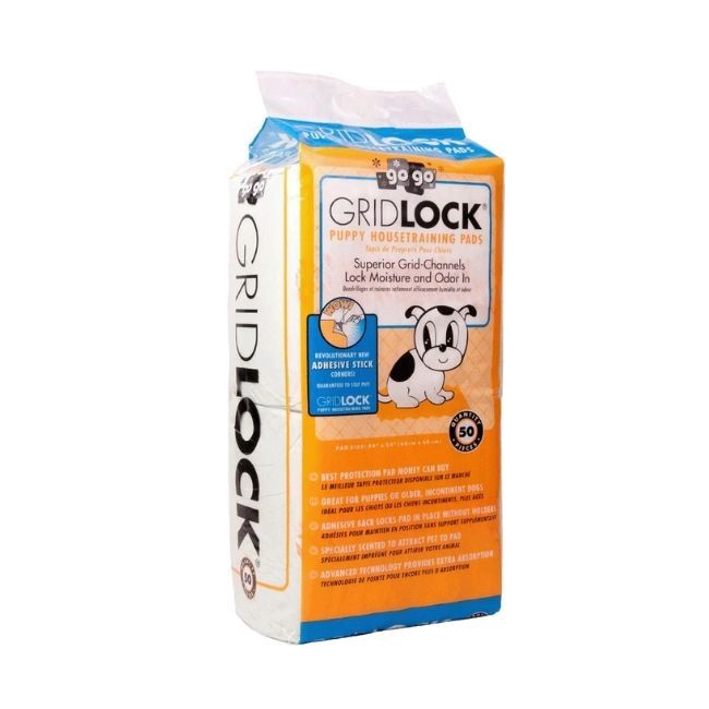 50 pk Gridlock Adhesive Puppy Housetraining Pads