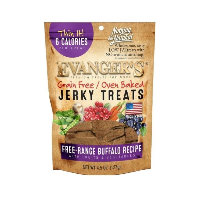 Evangers GF Free- Range Buffalo Jerky Treats
