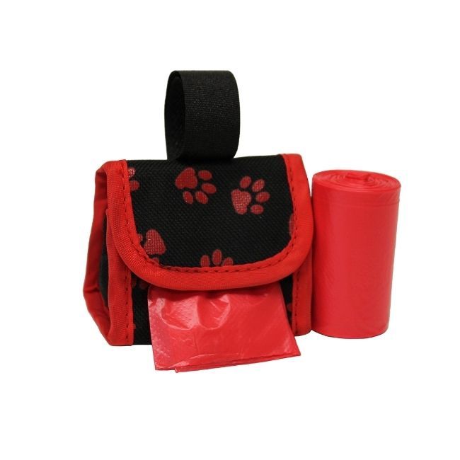 Paw Print Purse Dispenser Red