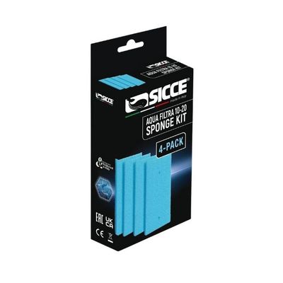 Sicce Hang on Aqua Filtra 40 Sponge kit 4pk