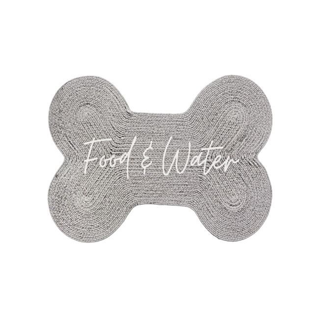 Benedict Food and Water Placemat Grey Boneshape