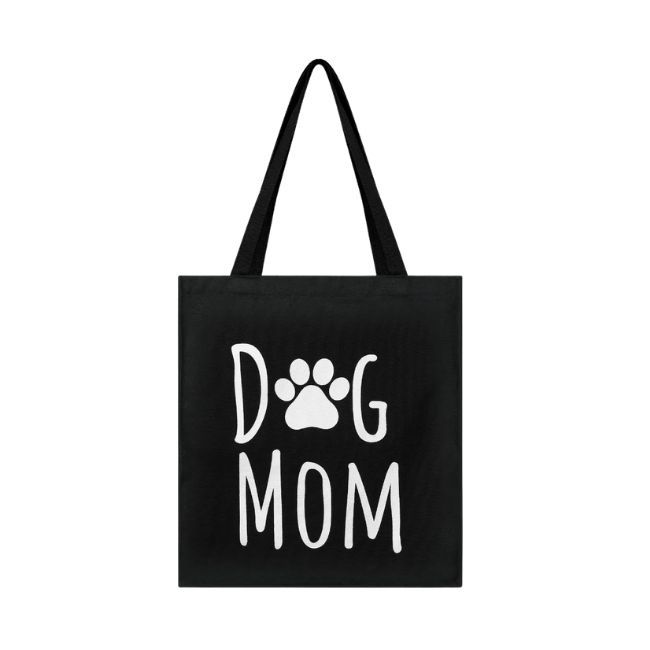 Dog Mom Tote Bag Black