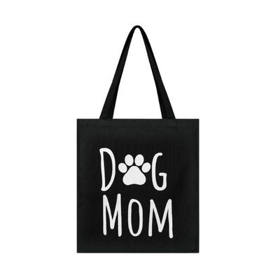 Dog Mom Tote Bag Black