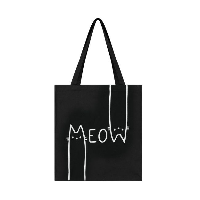 Meow Tote Bag Black