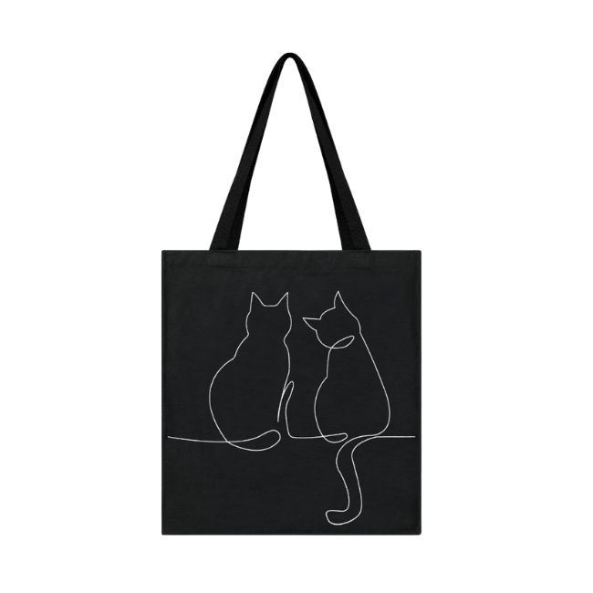 Milo Cat Tote Bag Black