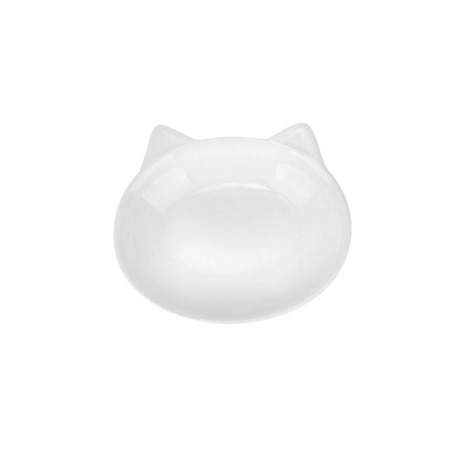 White Milo Cat Dish 1/2 Cup