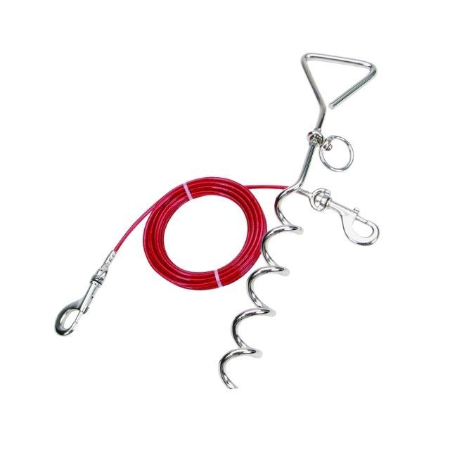 Spiral Stake &amp; Tie Out Combo 80 lbs-15'