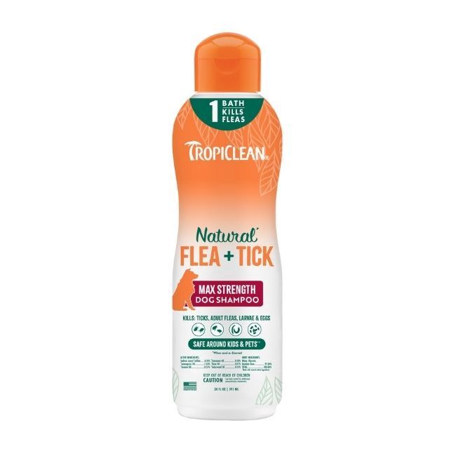 Tropiclean Natural Flea &amp; Tick  Maximum Strength Shampoo