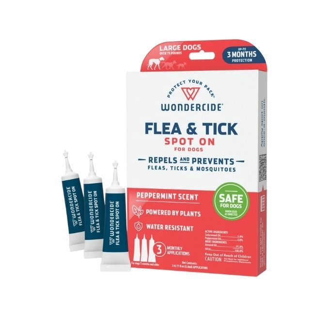 Wondercide Spot on Flea &amp; Tick  Peppermint Scent Large Dogs over 75 lbs