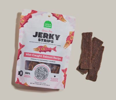 Open Farm GF Jerky/ Strips Wild Salmon 5.6 oz