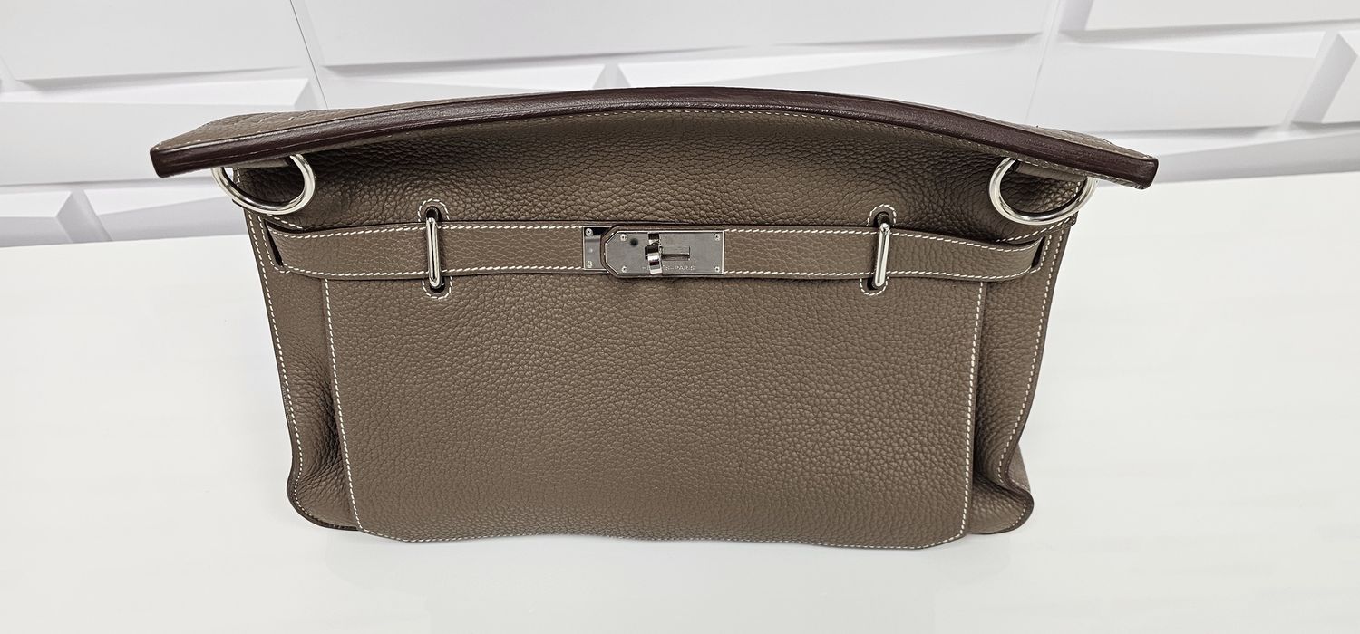 Hermes Grey Leather Jypsiere 34