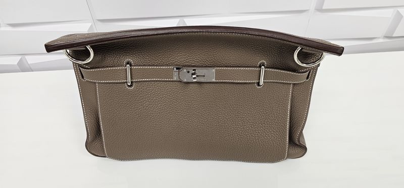 Hermes Grey Leather Jypsiere 34