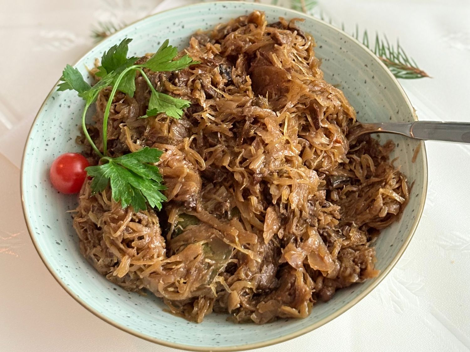 Kapusta zasmażana z grzybami