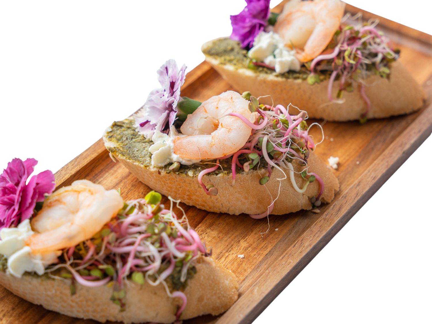 Mini kanapeczka z krewetką i pesto bazyliowym