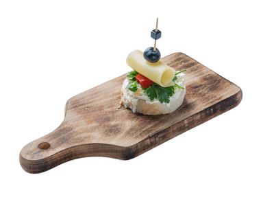 Mini kanapeczka z pastą pietruszkową, papryką i żółtym serem