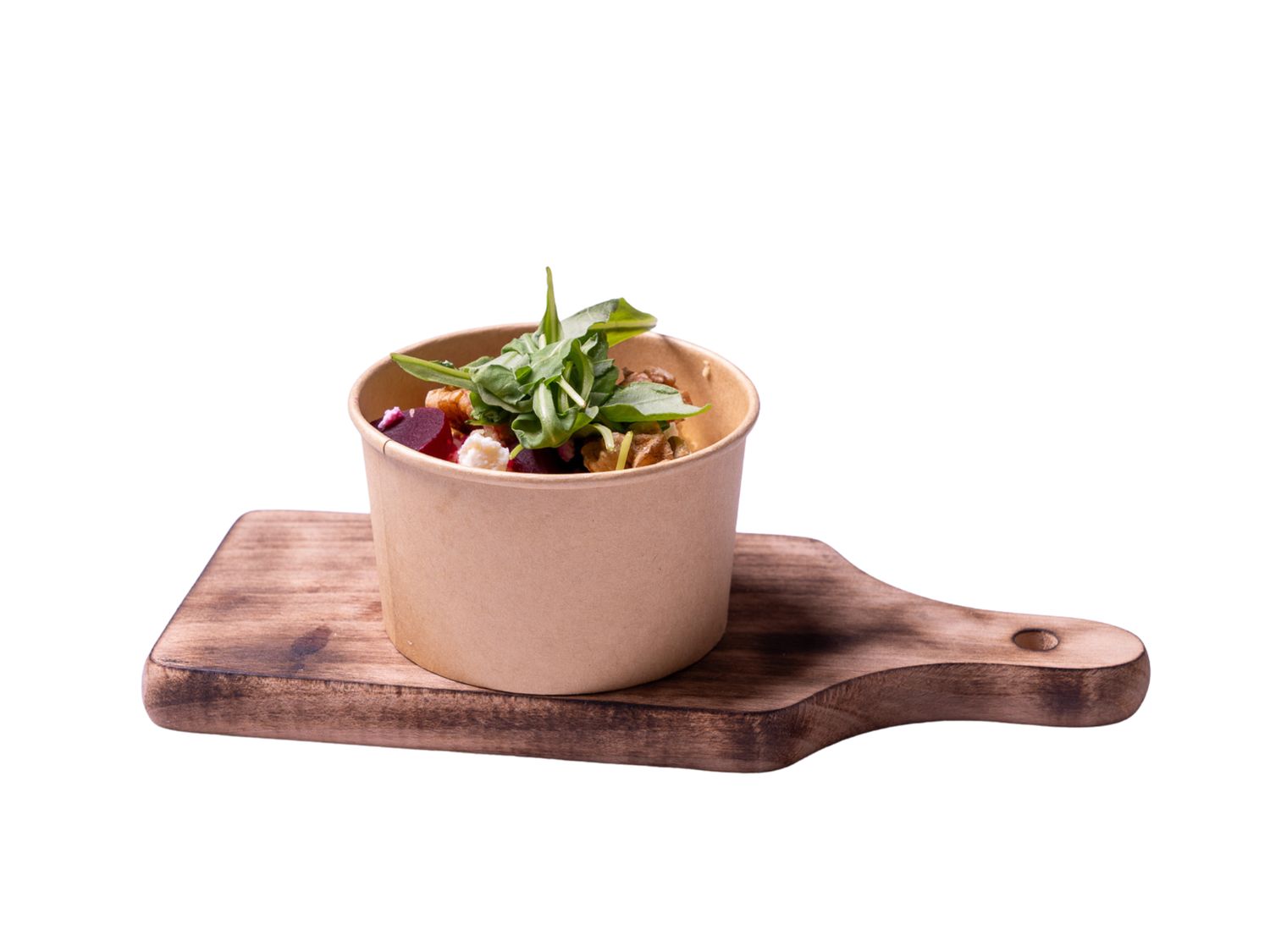 Mini sałatka z burakiem, fetą i kuskusem perłowym, orzechami włoskimi, ziarnami słonecznika i vinaigrette mojito