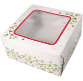 8" Festive Christmas Cake Box with window