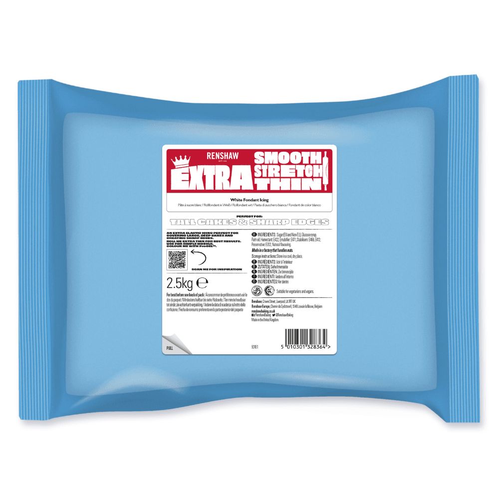 RENSHAW White - Extra Sugarpaste Fondant Icing - E171 Free 2.5kg