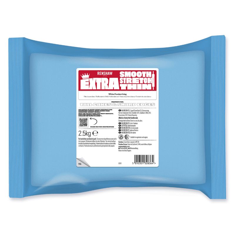 RENSHAW White - Extra Sugarpaste Fondant Icing - E171 Free 2.5kg