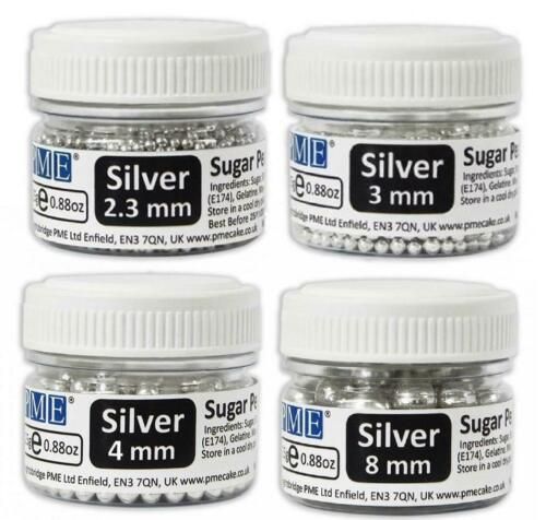 PME SILVER SUGAR PEARLS - 8MM (25G / 0.88OZ) SPS951