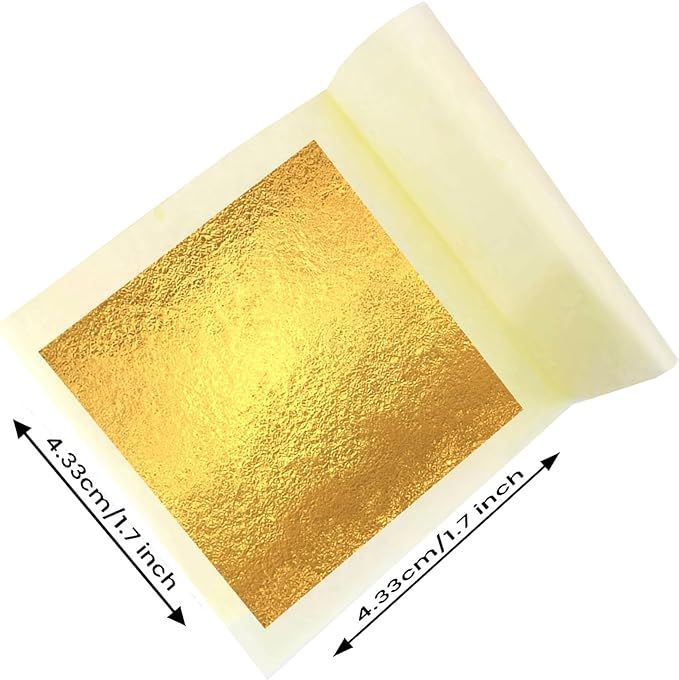 Edible Gold Leaf Edible Cake Decoration 24k Gold Leaf Leafing Sheets Foil Paper for Cakes, Desserts, Chocolate, Art and Craft, Face Masks and Nail Art x10