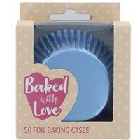 BWL - Ice Blue Foil Baking Cases - 50 Pack 50176