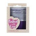 12 Purple Baking Cups - 50mm 50170