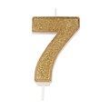 Gold Sparkle Numeral Candle - Number 7 - 70mm 13831
