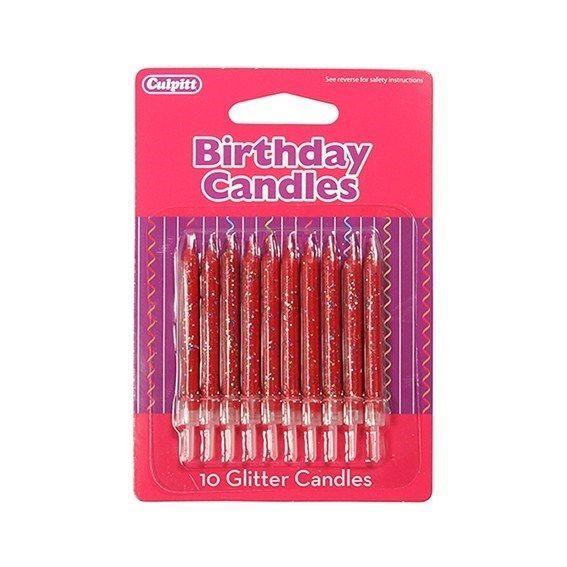 Red Glitter Candle DP659