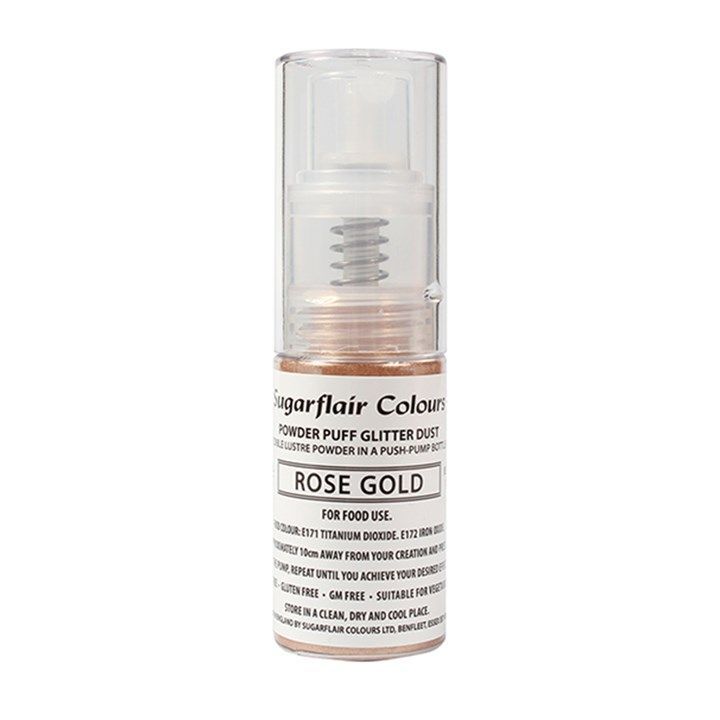 Sugarflair - Glitter Powder Puff Spray - Rose Gold -10g