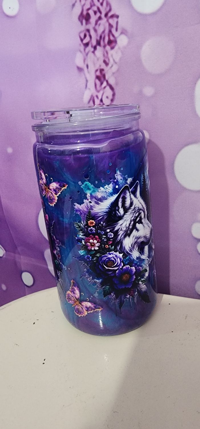 Custom Made 16oz Arylic Two Toned Demi Galaxy Cup