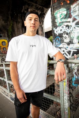 Plain Organic loose T-shirt [printed logo]