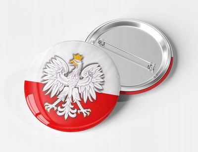 Button/Przypinka z orłem polskim 58mm
