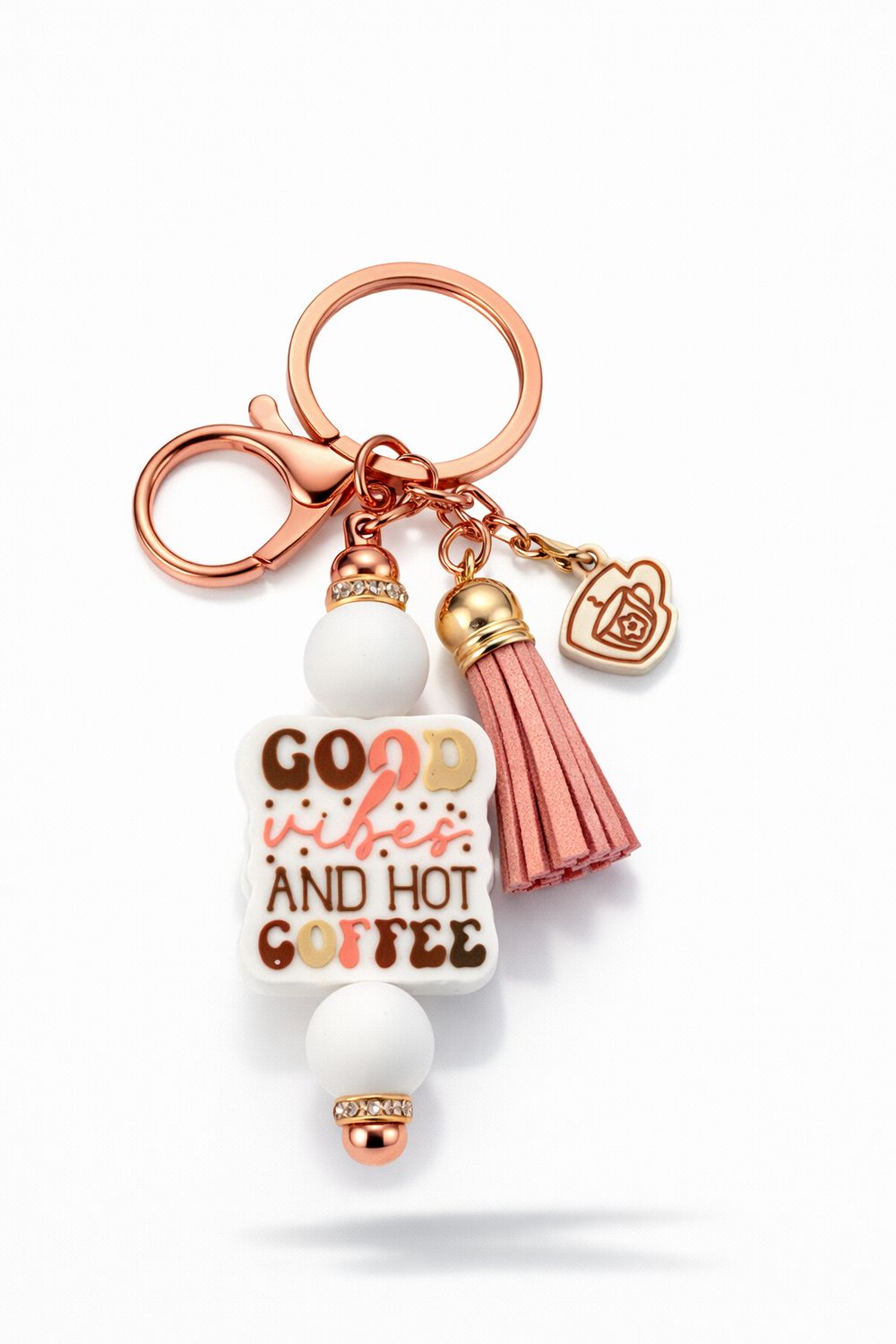 Sleutelhangers in een gezellige koffiethema