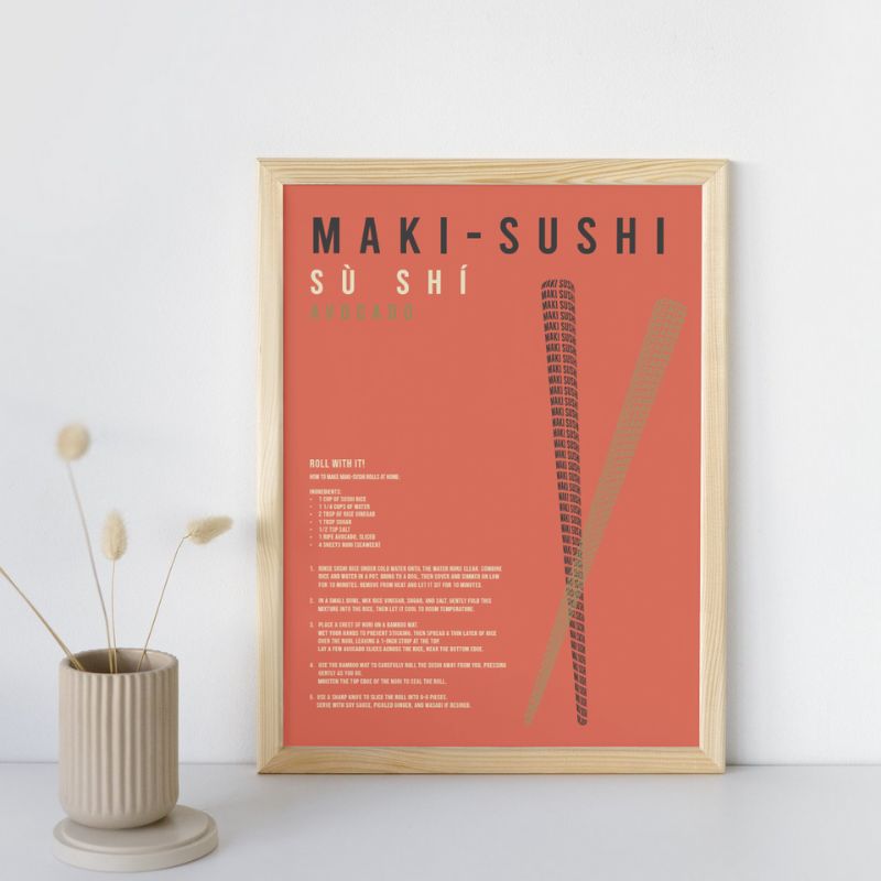 Gedrucktes Poster A4/A3/A2 – Sushi