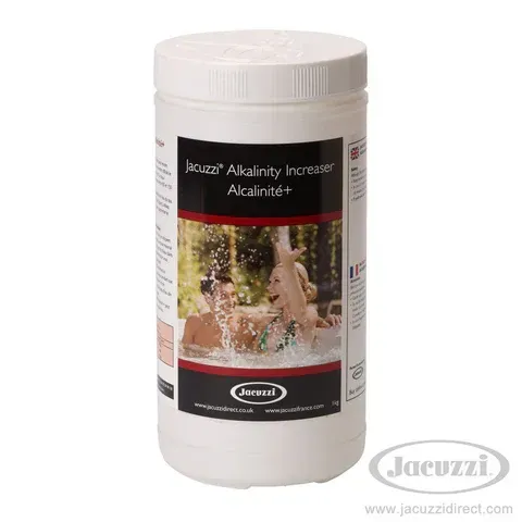 boite blanche avec étiquette noir pour spa Alcalinité plus 