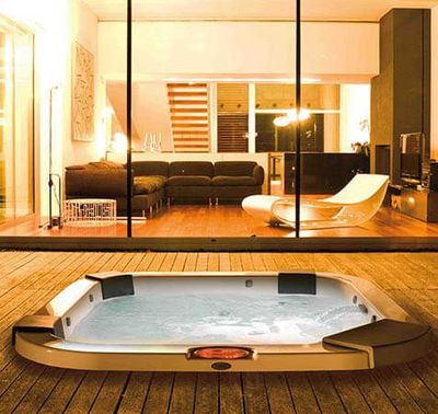 spa encastré sur terrace bois 