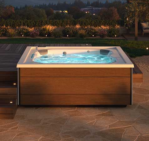 spa moderne sur terrace rooftop de nuit home spa