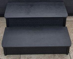 Escalier 2 marches avec contre-marche - Coloris SMOKED EBONY