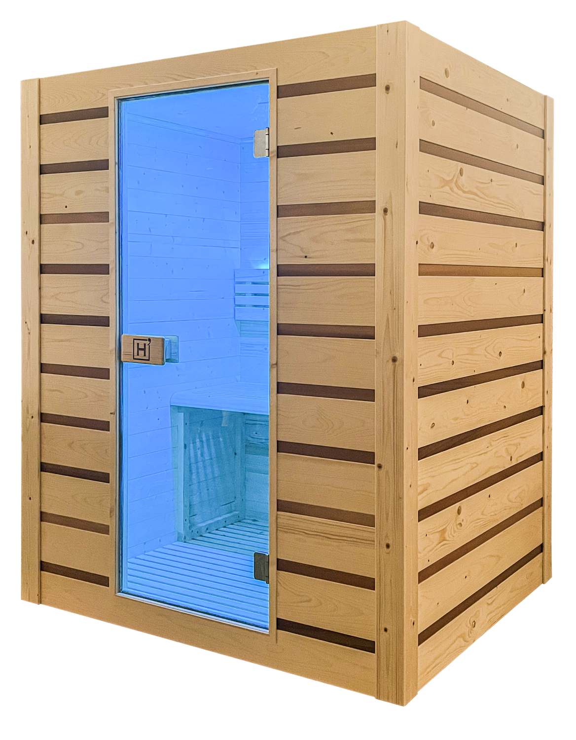 Sauna lumière bleue, Sauna chromothérapie, Sauna, sauna bois





