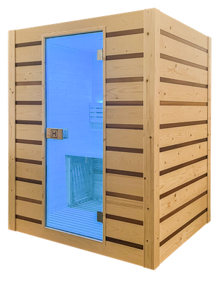 Sauna lumière bleue, Sauna chromothérapie, Sauna, sauna bois





