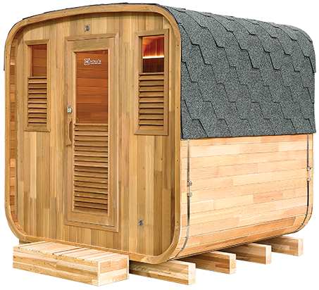sauna extérieur avec porte vitré