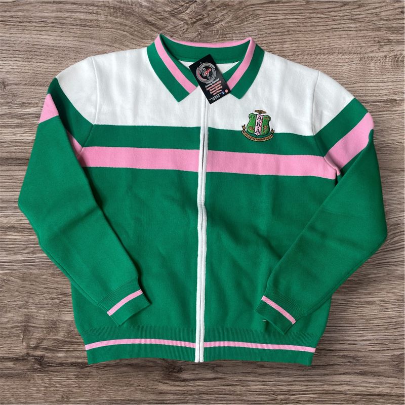 Alpha Kappa Alpha Striped Knitted Jacket