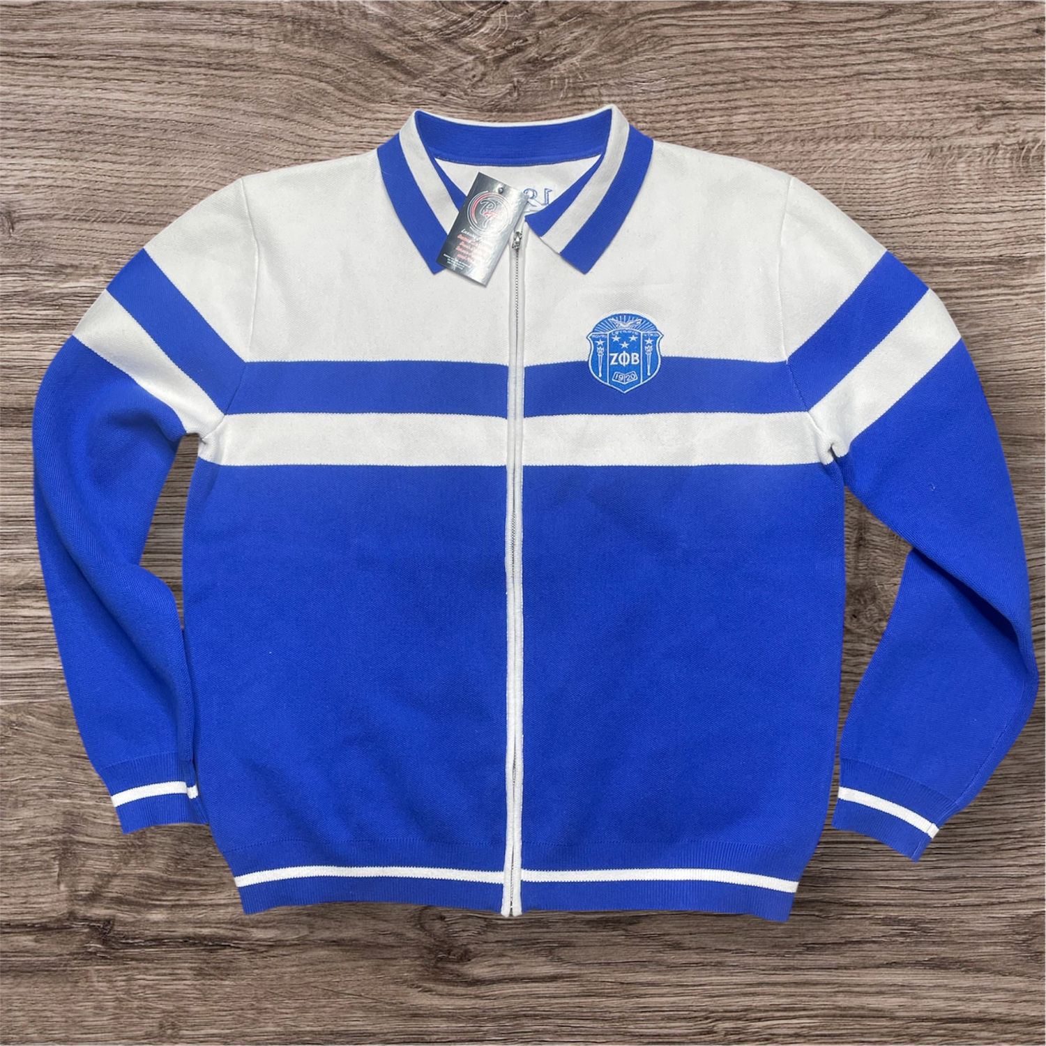 Zeta Phi Beta Striped Knitted Jacket
