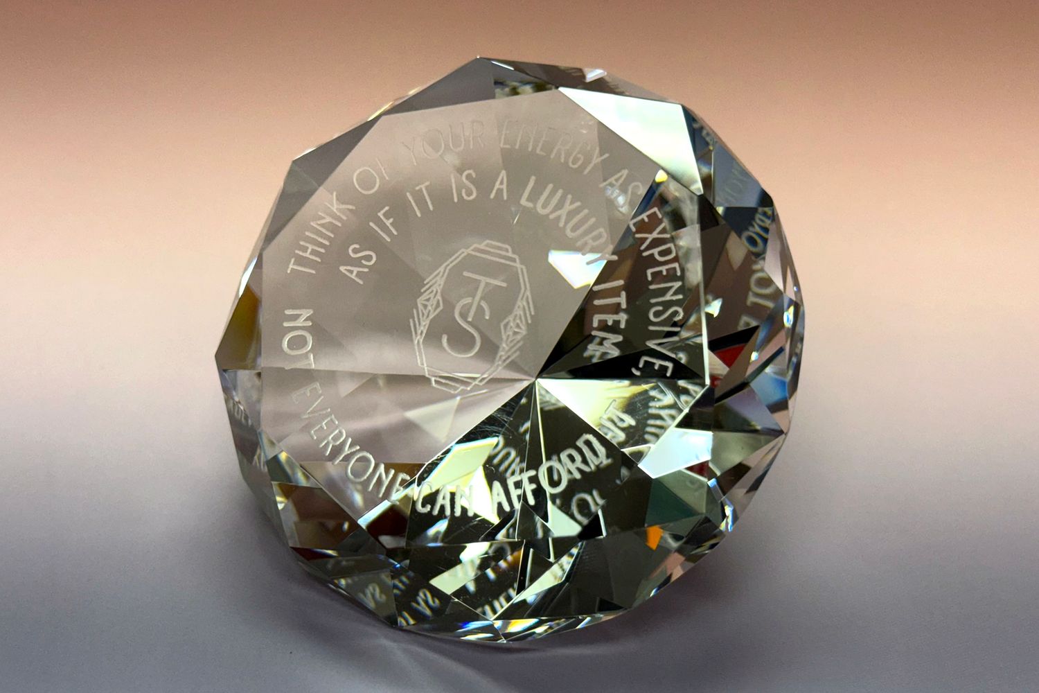 TS Energy as a Luxury Item Diamond Paperweight