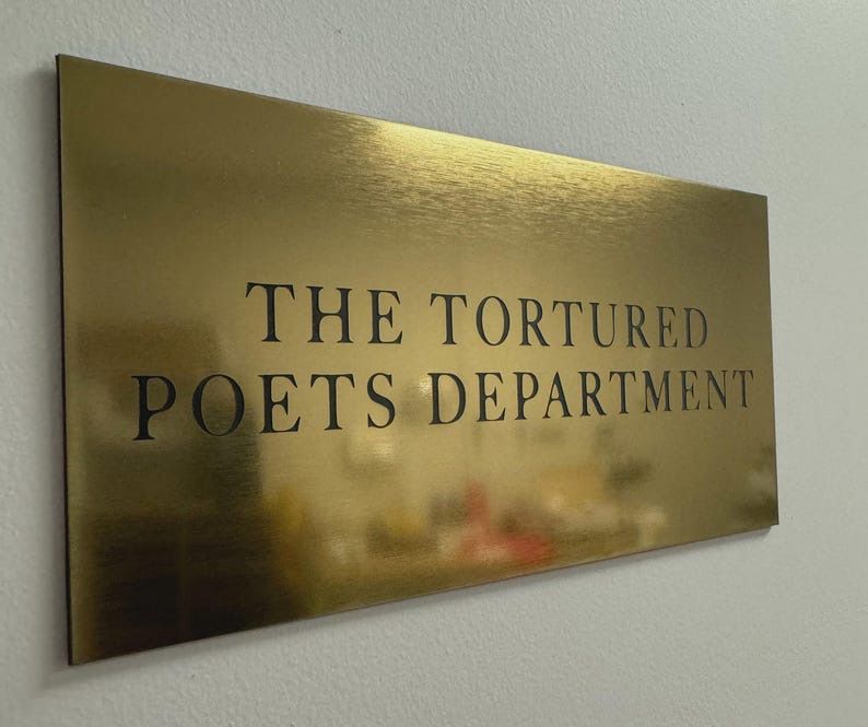The Tortured Poets Department Door Sign