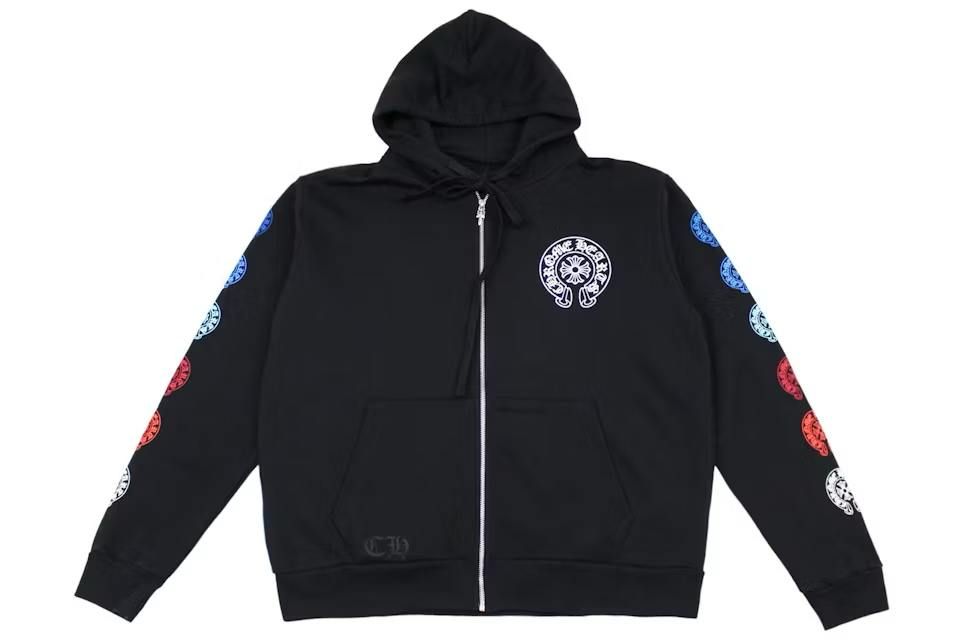 Chrome Hearts Multi Color Horseshoe Logo Zip Up Hoodie