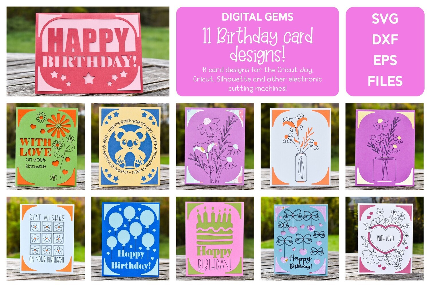 Birthday card design bundle